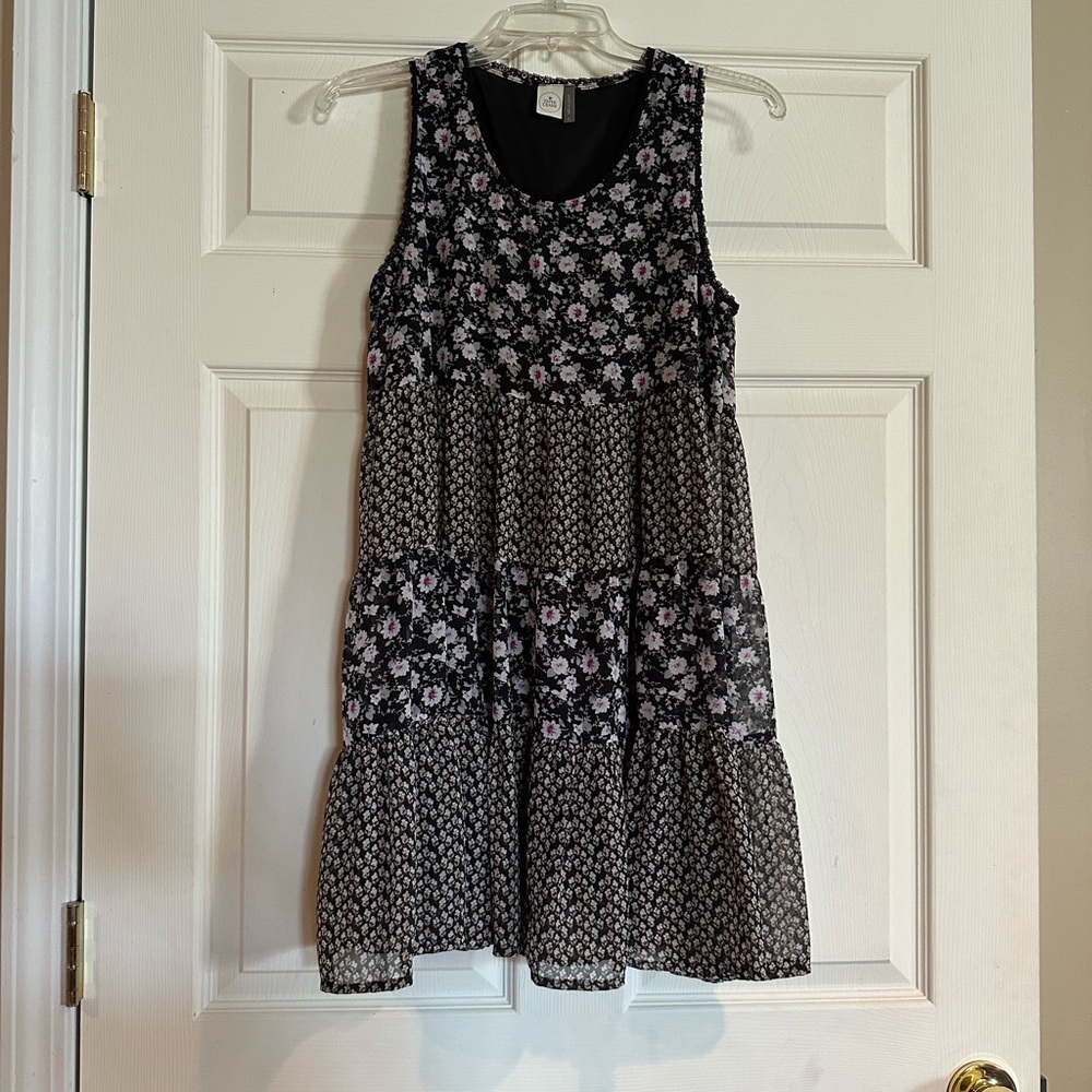 Black floral dress, size small